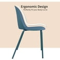 thumbnail image 6 of Set of 2 Stackable Dining Kitchen Chairs Plastic Armless Side with Back Curved Round Shape Chrome Metal Legs Indoor Outdoor Patio Blue, 6 of 14