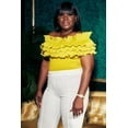 thumbnail image 5 of Zmena Inc Frills And Thrills Yellow Bodysuit Large, 5 of 5