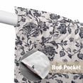 thumbnail image 2 of Spring Flowers Kitchen Window Curtains, Swag Curtains Valance for Bedroom Living Room Bathroom, Farmhouse Dark Blue Pastoral Floral Leaf Rod Pocket Window Curtain Block Drapes 2 Panels 36"x63", 2 of 9