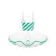 thumbnail image 2 of JanJean Girls Candy Cane Bowknot Mesh Ballet Tutu Dress Figure Ice Skating Leotard Dress Christmas Green 8, 2 of 7