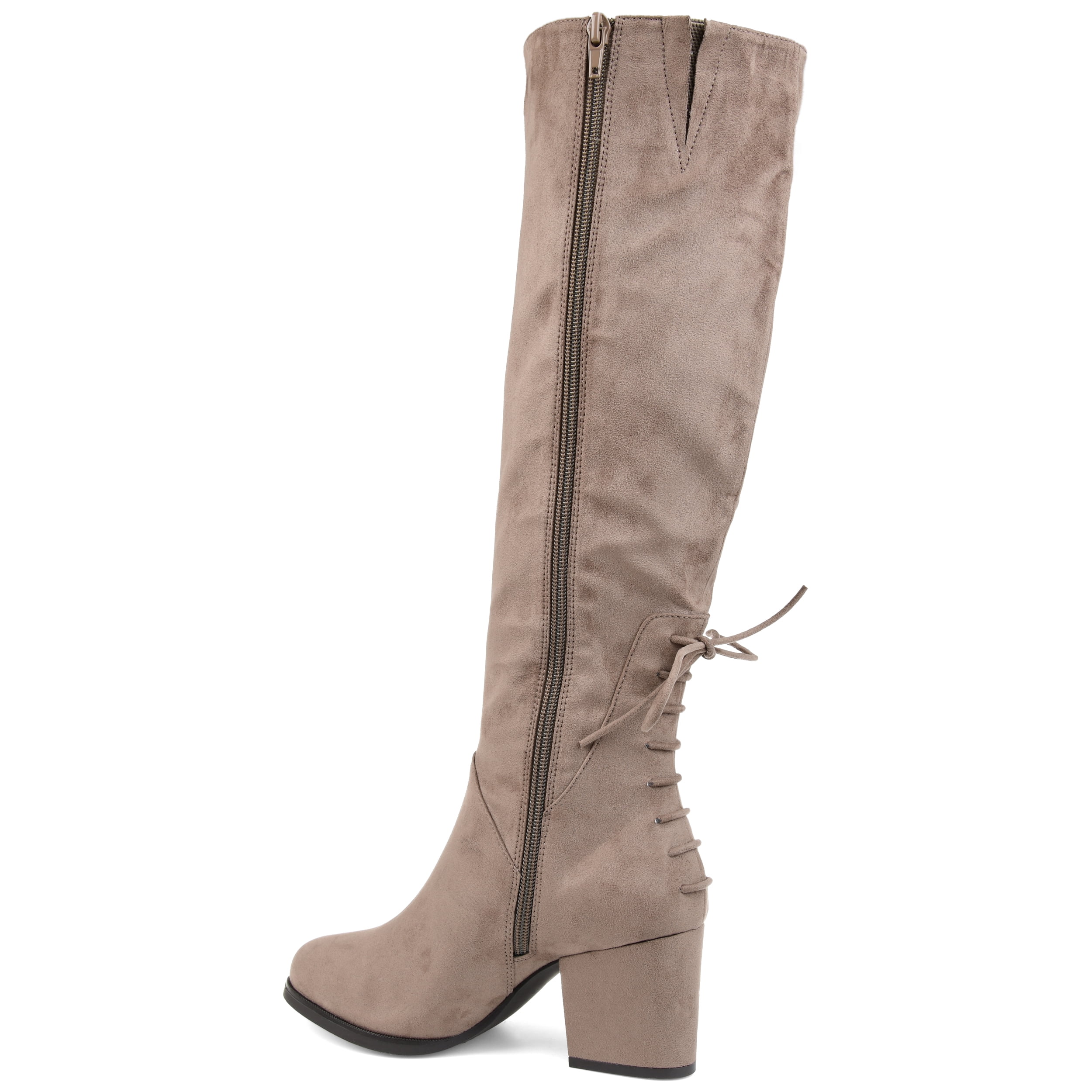 Journee Womens Leeda Extra Wide Calf Block Heel Knee High Boots