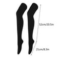 thumbnail image 2 of 5PC Women's Thigh High Socks LSQii Casual Soft Over The Knee Socks Warm Thick Athletic Solid Color Leg Warmers Everyday Wear Multiple Color Black, 2 of 2