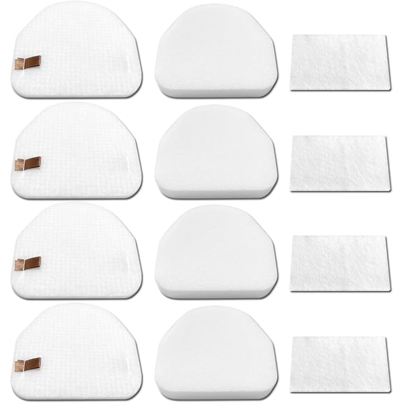 Filter Replacements Compatible with Shark Vacuum NV100 NV100C NV105 NV106 NV200 NV201 NV202 UV300 NV450 NV480 NV481 NV482,NV100 26,NV105 26,4-Sets Foam & Felt Filters,Replace Part # XFF450 & XFL100