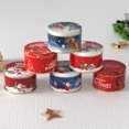 thumbnail image 4 of Caja de hojalata con forma de alce de Papá Noel para dulces navideños, redonda, con estampado de letras, para regalo, galletas, chocolate y dulces navideños, 4 of 5