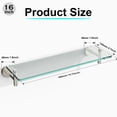 thumbnail image 3 of Woindo Bathroom Glass Shelf, Floating Tempered Glass Bathroom Wall Shelf Rectangle 16 Inch Shelves Brushed Nickel Bracket Mount Modern, 3 of 11