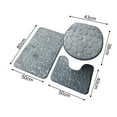 thumbnail image 3 of Yesbay 1 Set Cobblestone Pattern Toilet Lid Cover Super Soft Polyester Foldable Anti-skid Bath Mat for Home, 3 of 7