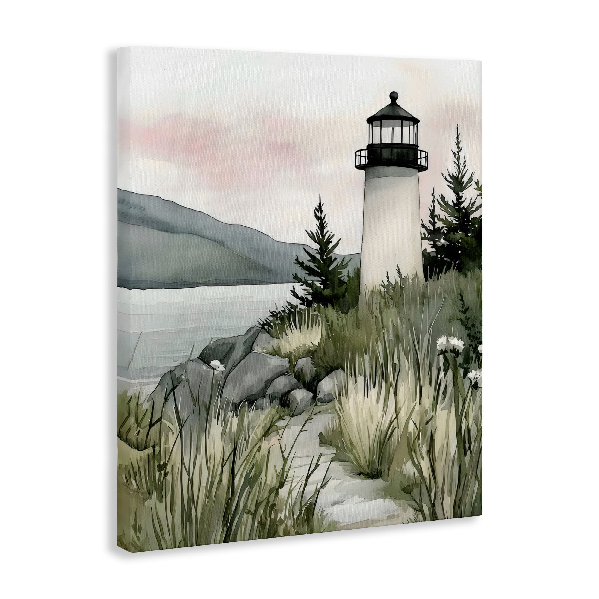 Stupell Industries Coastal Calm Lighthouse Canvas Wall Art, design by Riley B