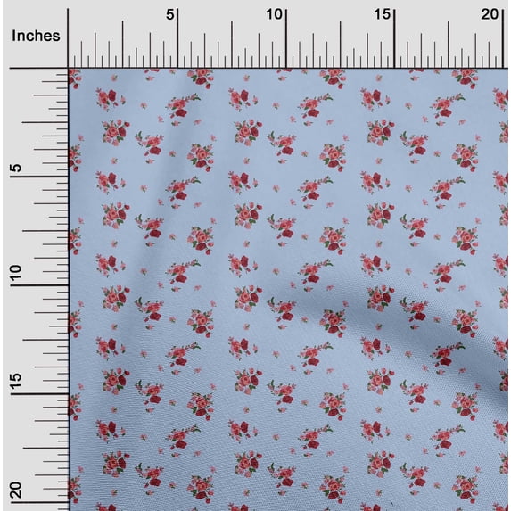oneOone Cotton Poplin Fabric Leaves & Flower Floral Printed Craft Fabric BTY 42 Inch Wide