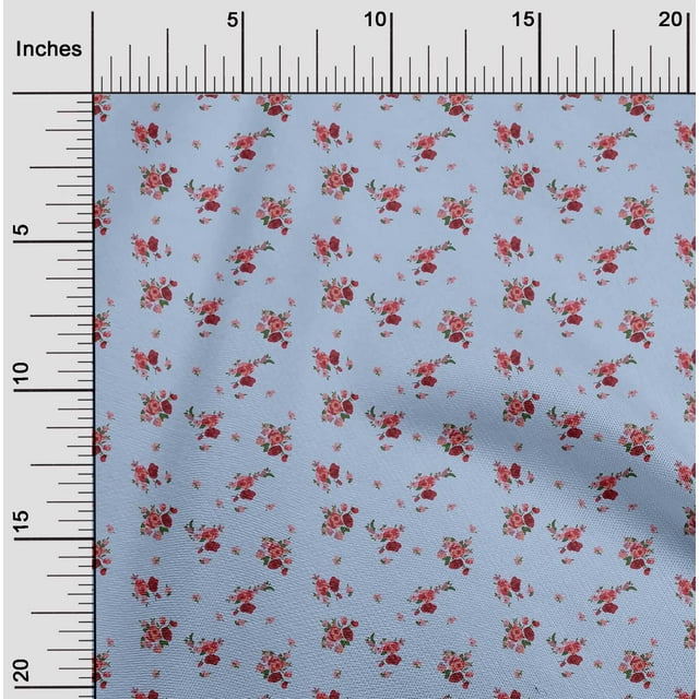 oneOone Coton Bio Voile Feuilles & Fleurs Imprimé Floral Tissu par la Cour 42 Pouces de Large