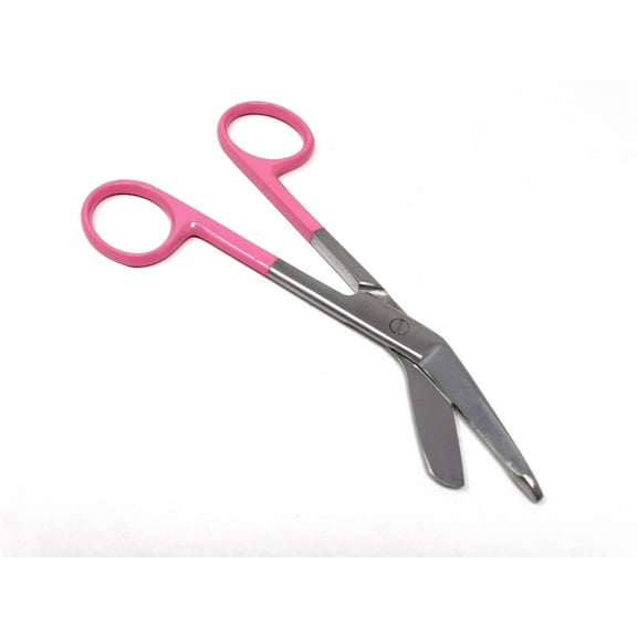 Pink Handle Pattern Color Lister Bandage Scissors 5.5" (14cm), Stainless Steel