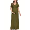 thumbnail image 4 of QJUHUNG Superbe Robe Maxi de Maternité Grande Taille - Robes d'Été pour Séance Photo et Grossesse - Vêtements de Maternité Confortables, Fluides et Élégants pour Futures Mamans, 4 of 7