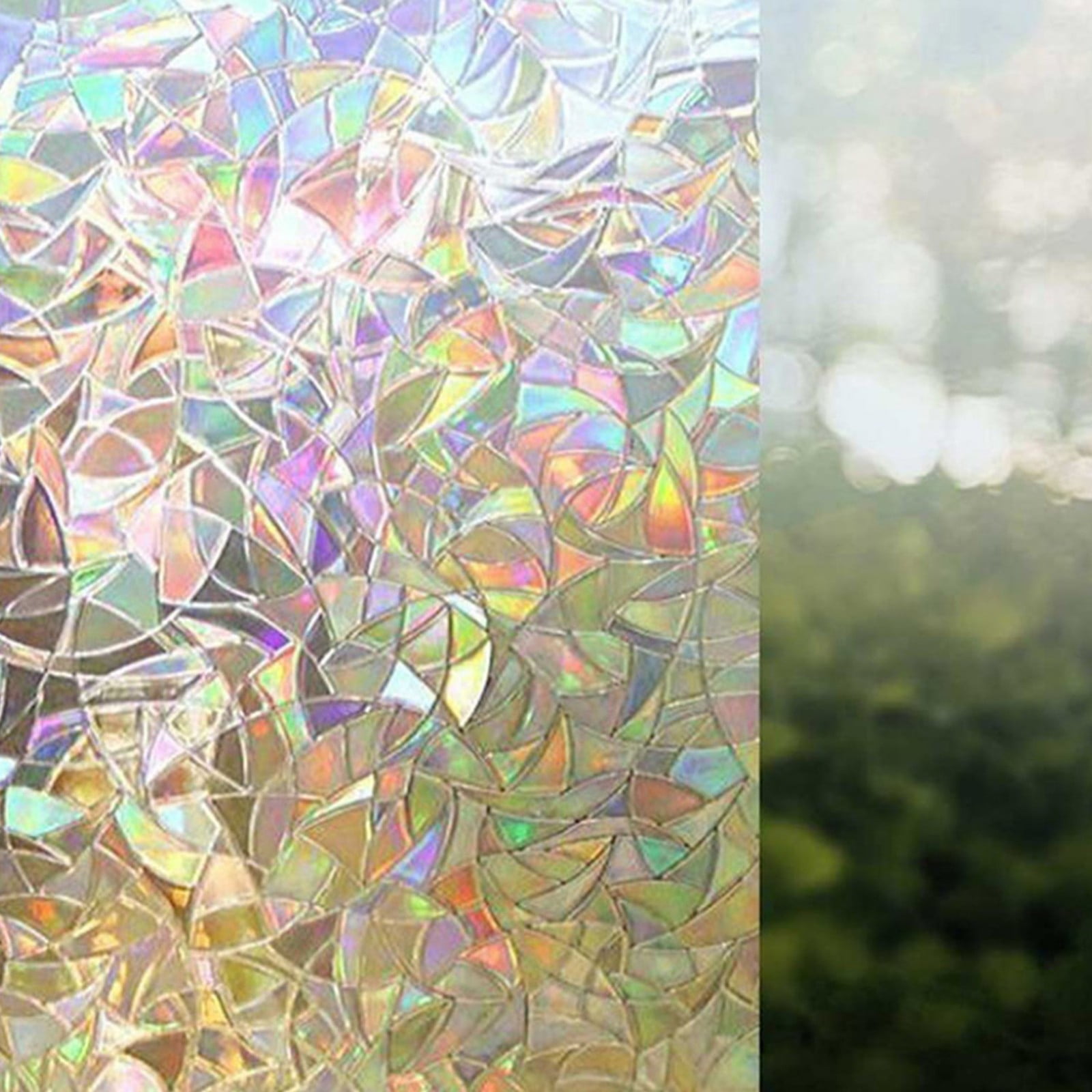 Decorative Rainbow Window Film Translucent Refraction Privacy 3D Static Cling 