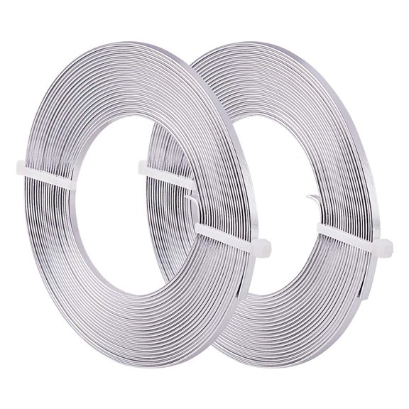 32 Feet 2 Rolls 3mm Wide Primary Color Flat Jewelry Craft Wire 18 Gauge Aluminum Wire DIY