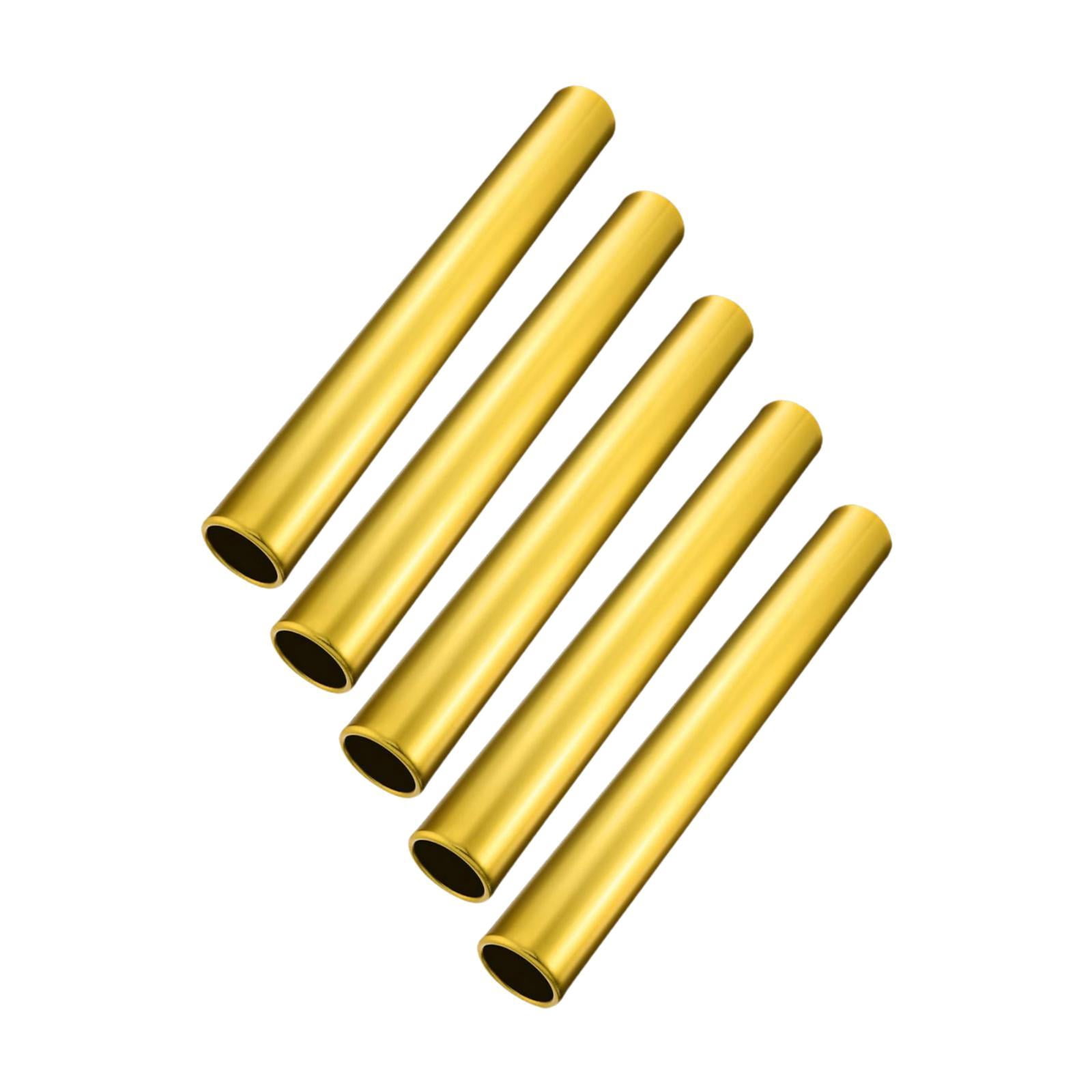 Wswqop Set of 5 Relay for Track And Field Events, 11.42" Running Sticks for Outdoor Use Gold