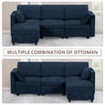 thumbnail image 6 of ACMEASE 86" Chenille 3 Seats Sofa w/Movable Storage Ottoman, Sectional Sofa w/Adjustable Backrests, Comfortable Fabric Couch w/USB&Type-C Ports, Cup Holders for Living Room, Blue, 6 of 8