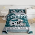 thumbnail image 2 of jejeloiu Green Football City Twin Comforter Sets,Rugby Ball Games Bedding Set For Boys Teens Reversible 2-Piece, 2 of 8