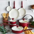 thumbnail image 3 of GreenPan Rio Ceramic Nonstick 16-Piece Cookware Set - Red, 3 of 10