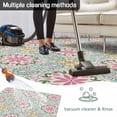 thumbnail image 5 of Pink Green Flowers Outdoor Rug for Patio/Deck/Porch, Non-Slip Large Area Rug 5 x 8 Ft, Country Botanical Abstract Floral Patterned Indoor Outdoor Rugs Washable Area Rugs, Camping Rug Carpet Runner, 5 of 8