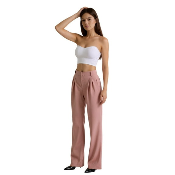 Women’s 2025 High Waist Wide Leg Lounge Pants – Boho Casual Summer Trousers with Pockets Elastic Waist Petite-Friendly