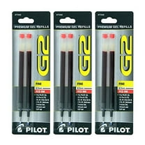 Pilot G2, Dr. Grip Gel/Ltd, ExecuGel G6, Q7 Rollerball Gel Ink Pen Refills Red 7 mm 6 Pack