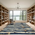 thumbnail image 2 of ODIKA 5' x 7' Machine Washable Non-Slip Area Rug, distressed striped High Traffic Rug, Blue, 1003842, 2 of 7