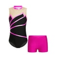 thumbnail image 3 of YEAHDOR Kids Girls Ballet Dance Unitard with Shorts Outfit Yoga Ice Skating Dancewear Gymnastics Training Sports Wear Hot Pink 12, 3 of 5