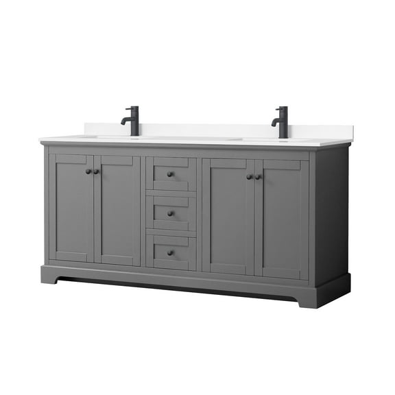 Wyndham Collection WCV232372DGBWCUNSMXX Avery 72" Free Standing Double Basin Vanity Set -
