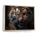 thumbnail image 2 of Designart "Fierce Tiger Portrait In Shades of Brown I" Animals Floater Framed Canvas Wall Art, 2 of 7