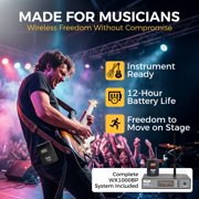 CAD Audio WX1000BP Wireless Bodypack Microphone System (510-570 MHz) Bundle with TX1000HH Handheld Microphone Transmitter, Lavalier Mic, Headset Mic, and 1/4 Guitar Cable for Stage & Vocals