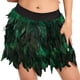 thumbnail image 1 of Gibobby faldas largas de mujer casuales Falda corta de medio cuerpo con plumas para mujer, ropa para el escenario europea y americana(Verde， M), 1 of 4