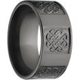 thumbnail image 3 of 10mm Flat Black Zirconium Ring with a Milled Celtic Design, 3 of 3