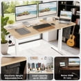 thumbnail image 3 of MAYEERTY 48*24" Oak Electric Standing Home Office Desk with Splice Board, Adjustable Height Sit-Stand Desk, 3 of 5
