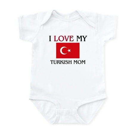 

CafePress - I Love My Turkish Mom Infant Bodysuit - Baby Light Bodysuit Size Newborn - 24 Months