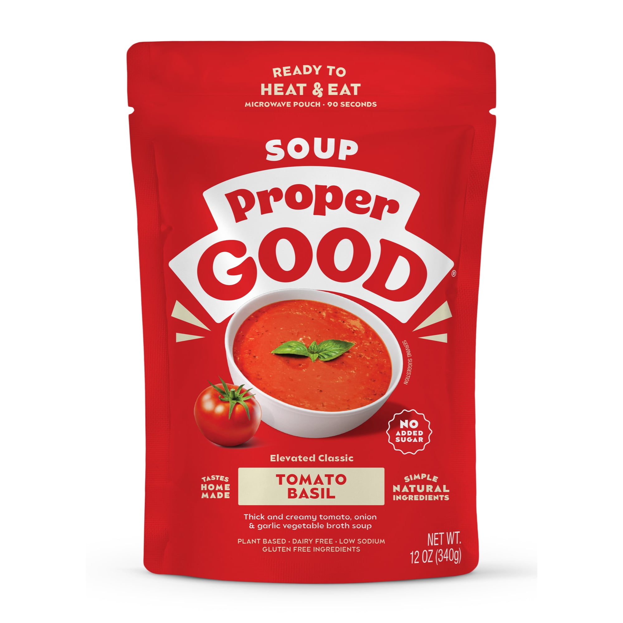 Proper Good Tomato Basil Soup, Ready in 90 Seconds, Shelf Stable Meal, 12 oz