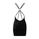 thumbnail image 5 of Vestido cruzado sexy sin espalda con lentejuelas para mujer: vestido ajustado de color liso con mezcla de spandex, perfecto para fiestas/salidas nocturnas, varias tallas, 5 of 6
