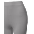 thumbnail image 4 of A2Y Women's Basic Yoga Polyester Mid Thigh High Rise Biker Bermuda Shorts Heather Grey 2XL, 4 of 5