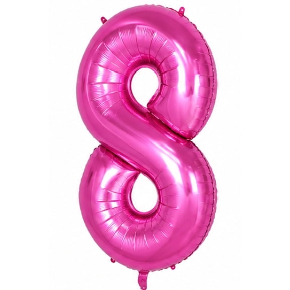 Rose Pink Number "8" Aluminum Balloon