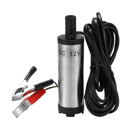 Small Oil Filled Submersible Pump DC 12V Electric Submersible Pump Stainless Steel Submersible Pumps for Water Diesel Oil Kerosene 12 L/min Refueling Tool ()
