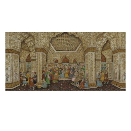 Mughal Palace Interior Depicting Shah Jahan And Mumtaz Mahal