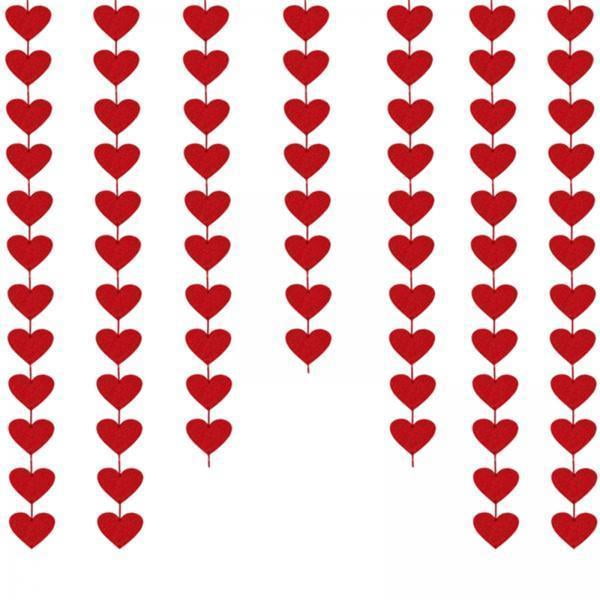 Corazón de San Valentín Garland ,fieltro de del corazón para la decoración del día de San Valentín ,Suministros de boda Banner de corazón del corazón ,Decoraciones de