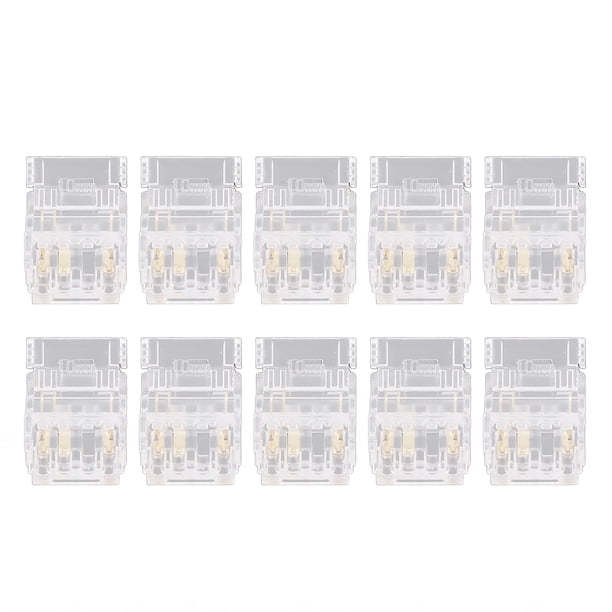 Conector de cable de tira COB, 10 piezas Conectores de tira de luz COB Conector de cable de tira LED Instalación sin esfuerzo