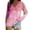 Pink-1, variant on Women's Glitter Star Print Top V Neck Long Sleeve Pullover Casual Loose Fall Fashion Shirt Pink-1