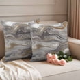 thumbnail image 3 of Pack of 2 Outdoor Pillow Covers 16x16 Inch Waterproof Gray Marble Throw Pillow Covers,Decorative Couch Pillow Case Sham Farmhouse Vintage Abstract Ombre Texture Patio Garden Pillowcases Cushion Cover, 3 of 8