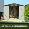 thumbnail image 3 of Aoxun 8' x 6' Outdoor Storage Metal Shed with Door & Lock for Backyard, 3 of 8