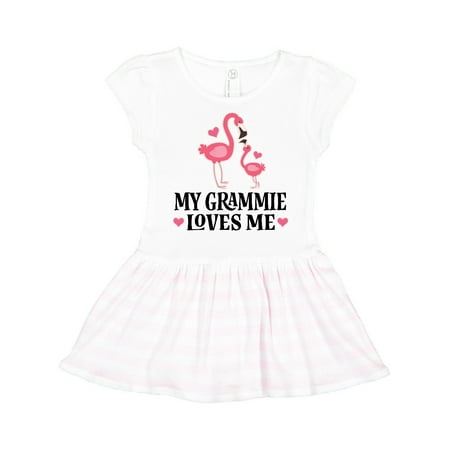 

Inktastic Grammie Loves Me Girl Flamingo Gift Toddler Girl Dress