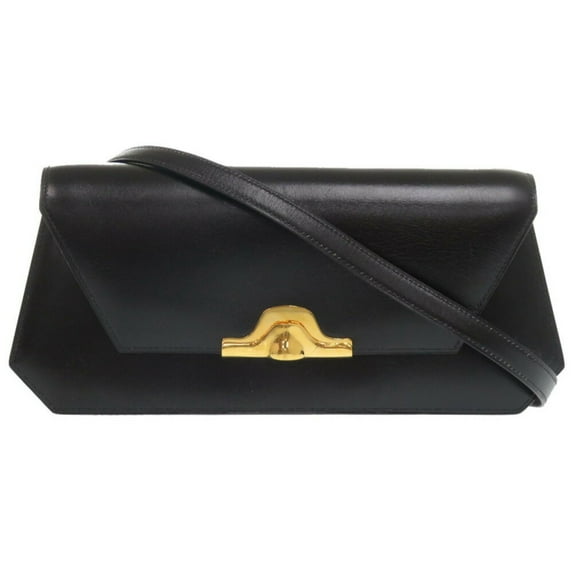 Pre-Owned Hermes Napoleon Box Calf Black 〇S Stamped Shoulder Bag 0326 HERMES (Good)