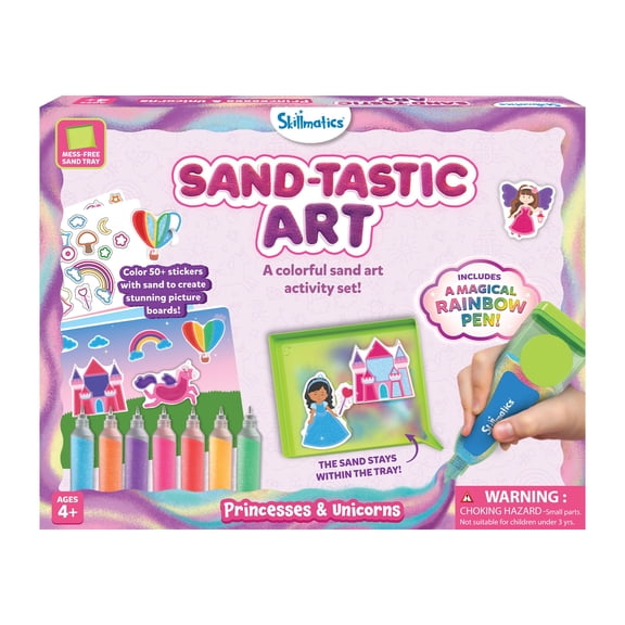 Skillmatics Sand Art Kit-Fun Mess-controlled Unicorn & Princess Activity-Creative Crafts for Ages 4 with 50 Stickers