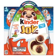 Kinder Joy Eggs, Holiday Toy, Chocolatey Wafer Bites, Individually Wrapped, Stocking Stuffer, 6 Count, 4.2 oz