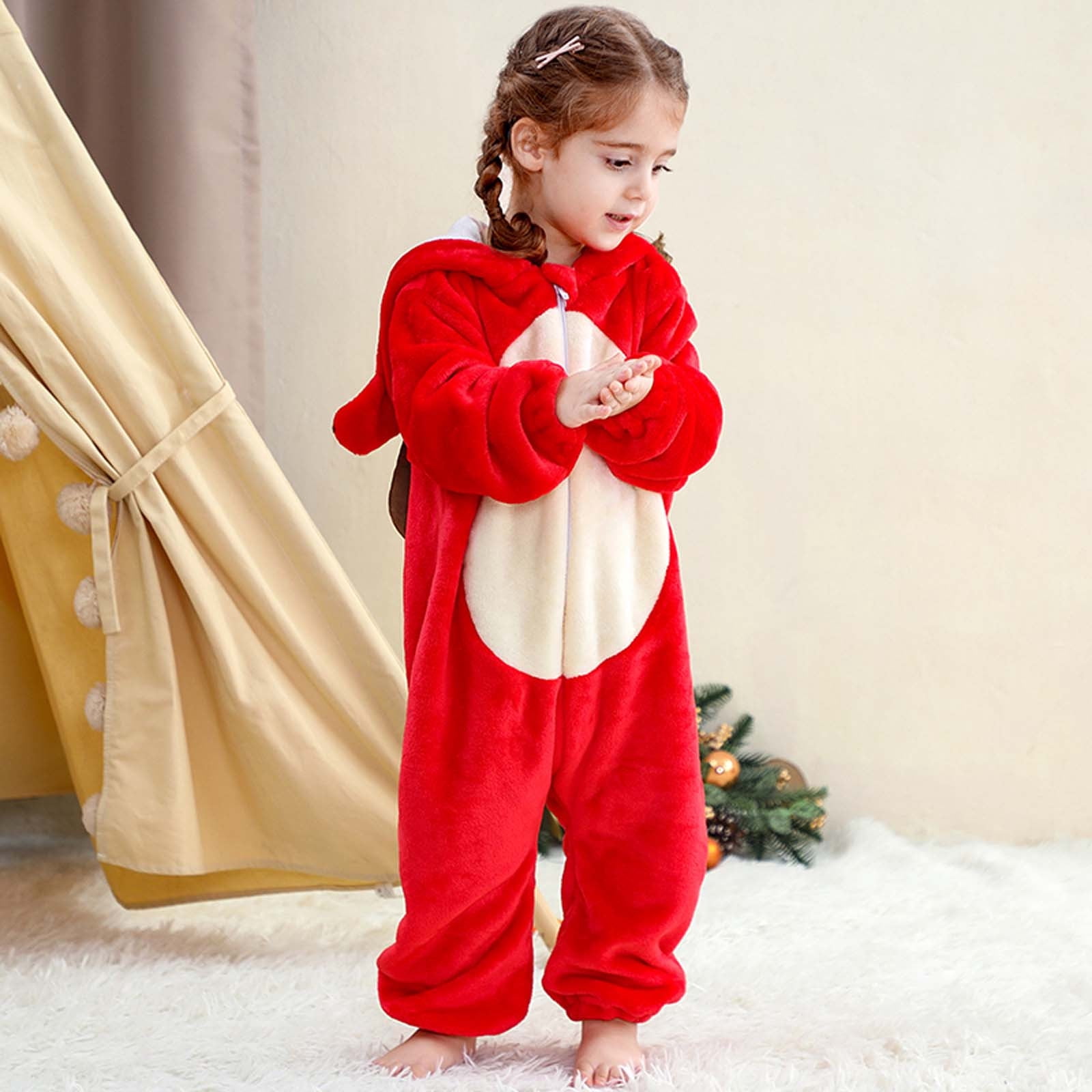 Animals Costumes, Animal Onesie, Paiwinds Toddler Boys Girls Cute Cosplay Romper Long Sleeve Hooded Jumpsuit Cute Flannel Clothes, 3 Months