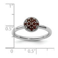 thumbnail image 2 of 925 Sterling Silver Polished Prong set Stackable Garnet Rhodium Ring Size 10 Stackable Ring for Women, 2 of 2